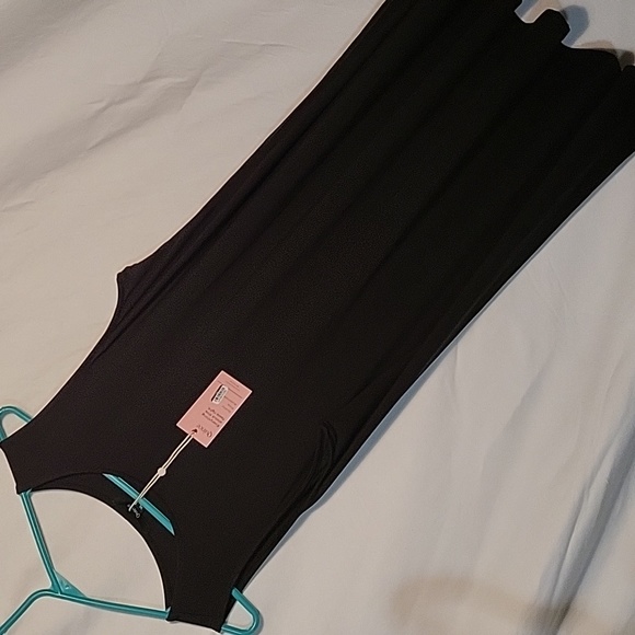 Quince Tencel Jersey Mini Swing Dress Medium Black or Olive Green - Picture 4 of 10